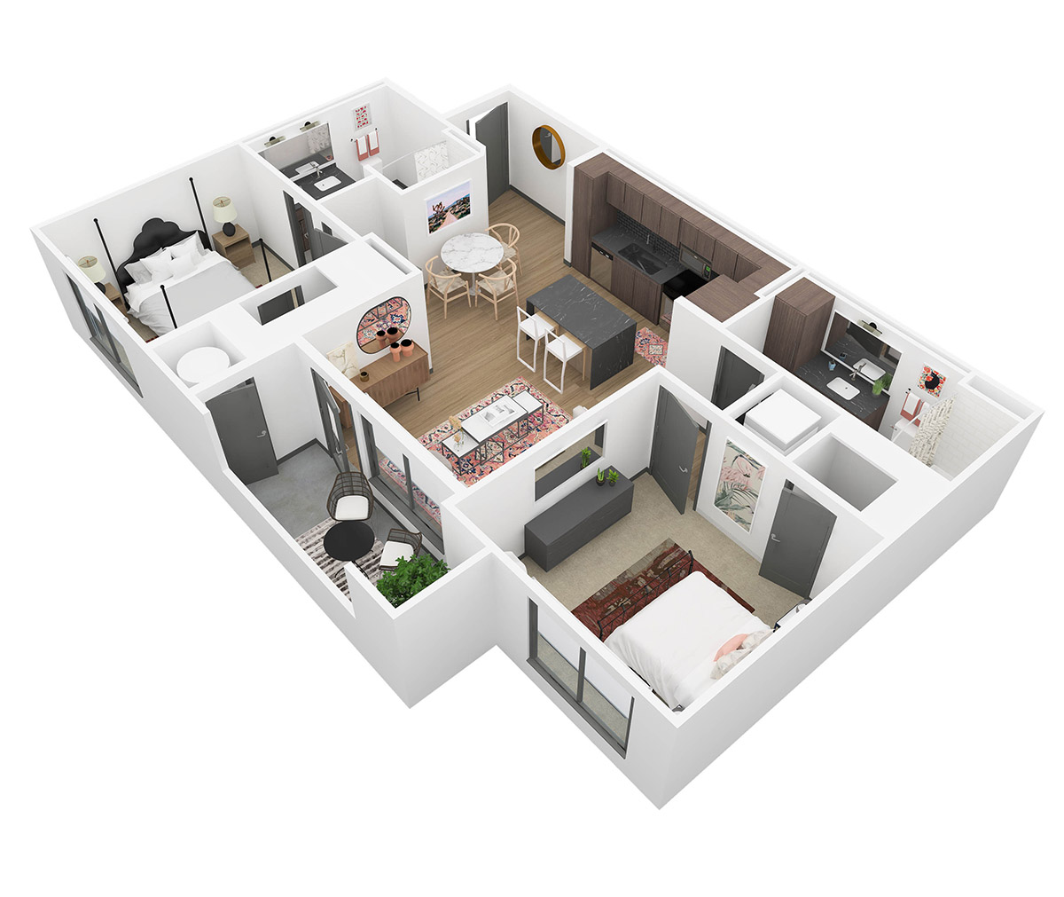 Persea 2 Bedroom Floor Plan - B1 - 1